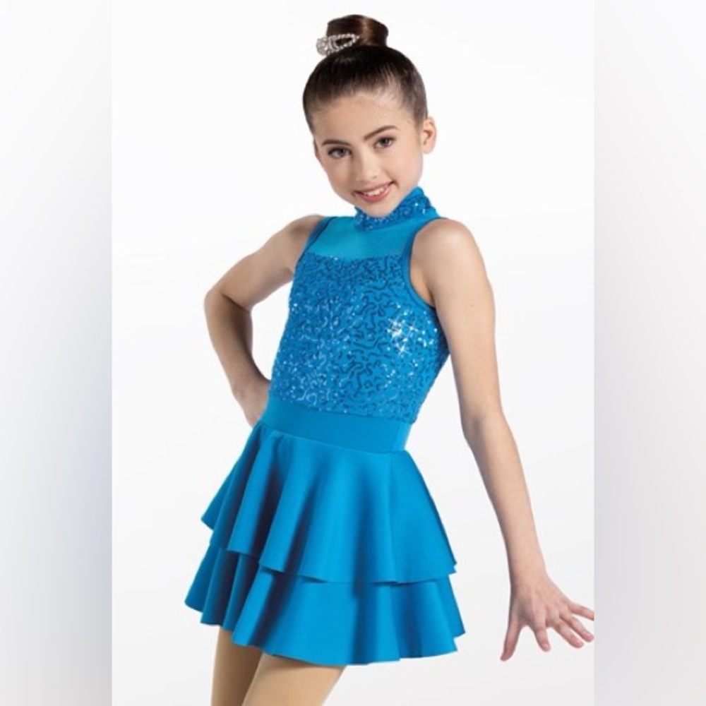 Jazz Dance Performance Costume - blue - girls XL/ women SX